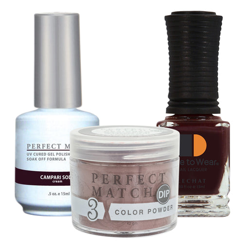 Perfect Match 3in1 Dipping Powder + Gel Polish + Nail Lacquer, PMDP029, Campari Soda KK1024