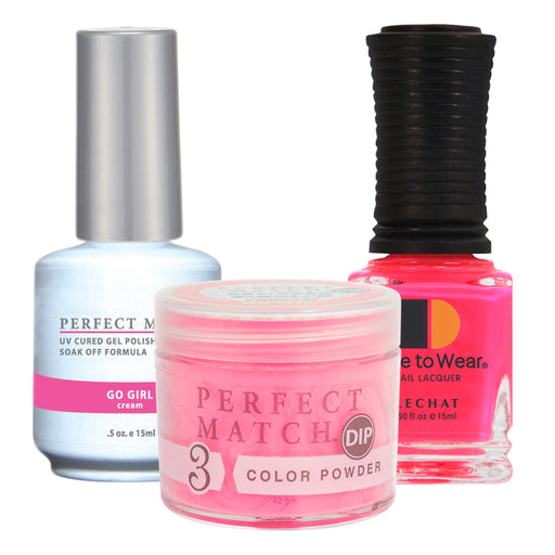 Perfect Match 3in1 Dipping Powder + Gel Polish + Nail Lacquer, PMDP037, Go Girl KK1024