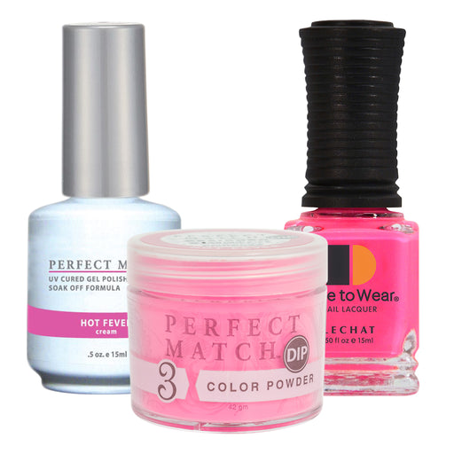 Perfect Match 3in1 Dipping Powder + Gel Polish + Nail Lacquer, PMDP044, Hot Fever KK1024