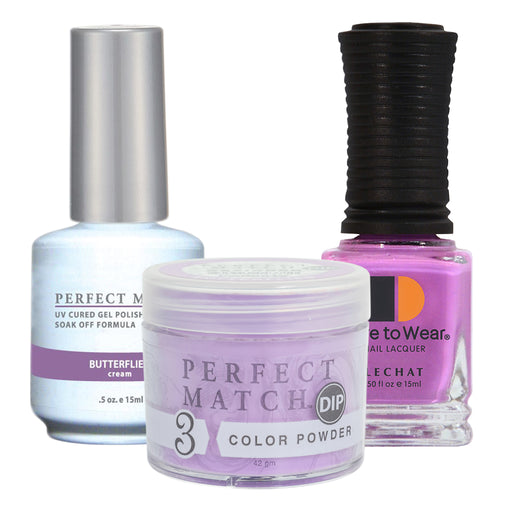 Perfect Match 3in1 Dipping Powder + Gel Polish + Nail Lacquer, PMDP048, Butterflies KK1024