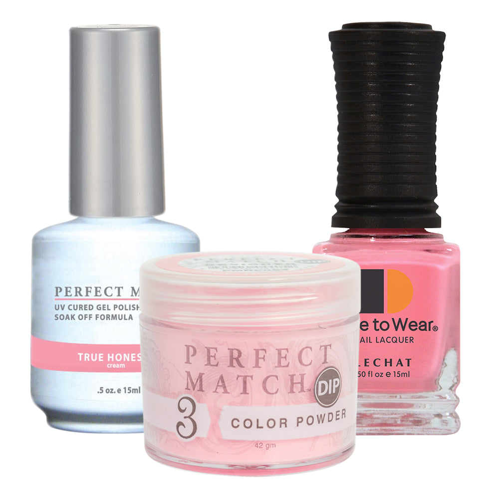 Perfect Match 3in1 Dipping Powder + Gel Polish + Nail Lacquer, PMDP094, True Honesty KK1024
