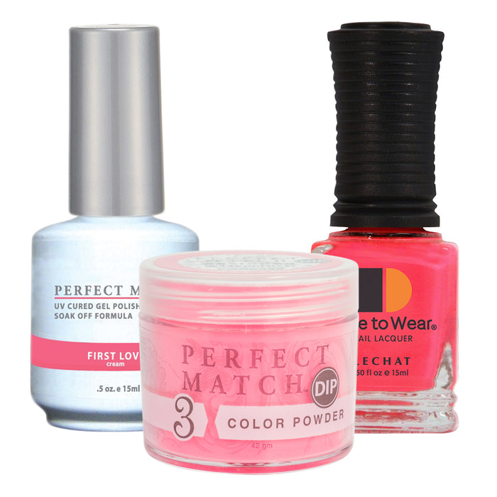 Perfect Match 3in1 Dipping Powder + Gel Polish + Nail Lacquer, PMDP095, First Love KK1024