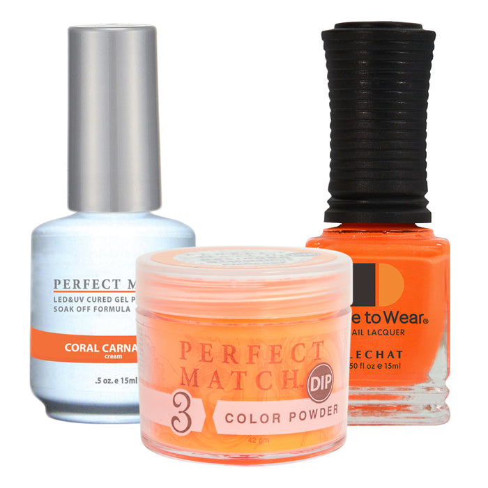 Perfect Match 3in1 Dipping Powder + Gel Polish + Nail Lacquer, PMDP097, Coral Carnation KK1024