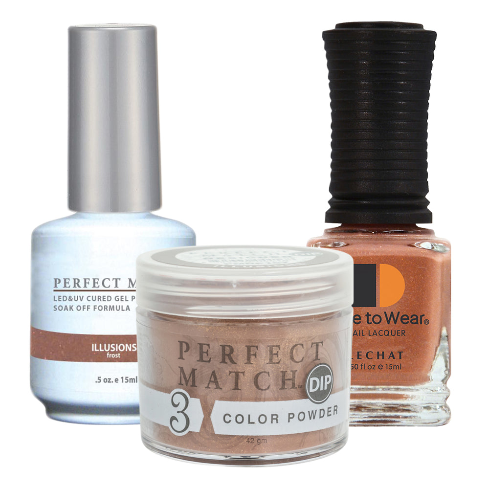 Perfect Match 3in1 Dipping Powder + Gel Polish + Nail Lacquer, PMDP107, Iliusions KK1024