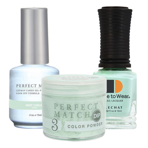 Perfect Match 3in1 Dipping Powder + Gel Polish + Nail Lacquer, PMDP116, Mint Jubilee KK1024