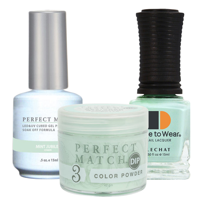 Perfect Match 3in1 Dipping Powder + Gel Polish + Nail Lacquer, PMDP116, Mint Jubilee KK1024