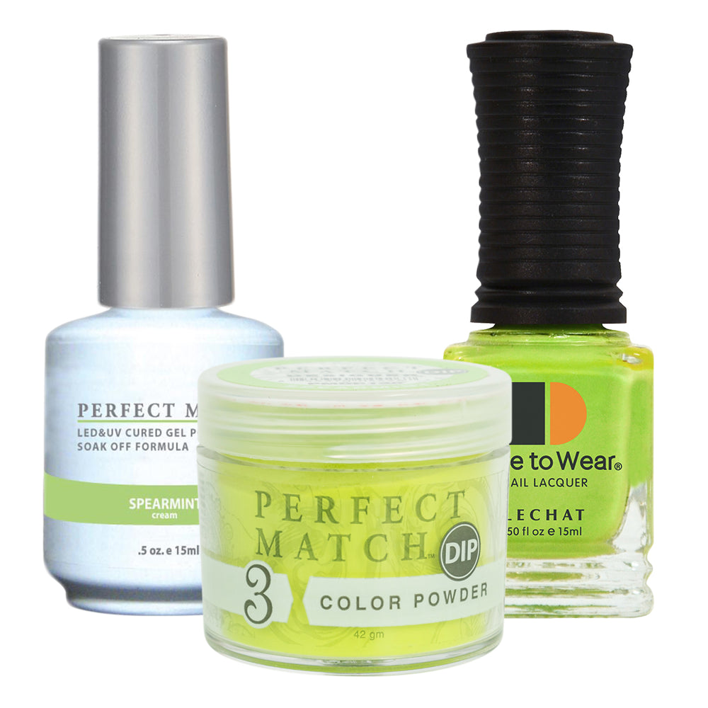 Perfect Match 3in1 Dipping Powder + Gel Polish + Nail Lacquer, PMDP120, Spearmint KK1024