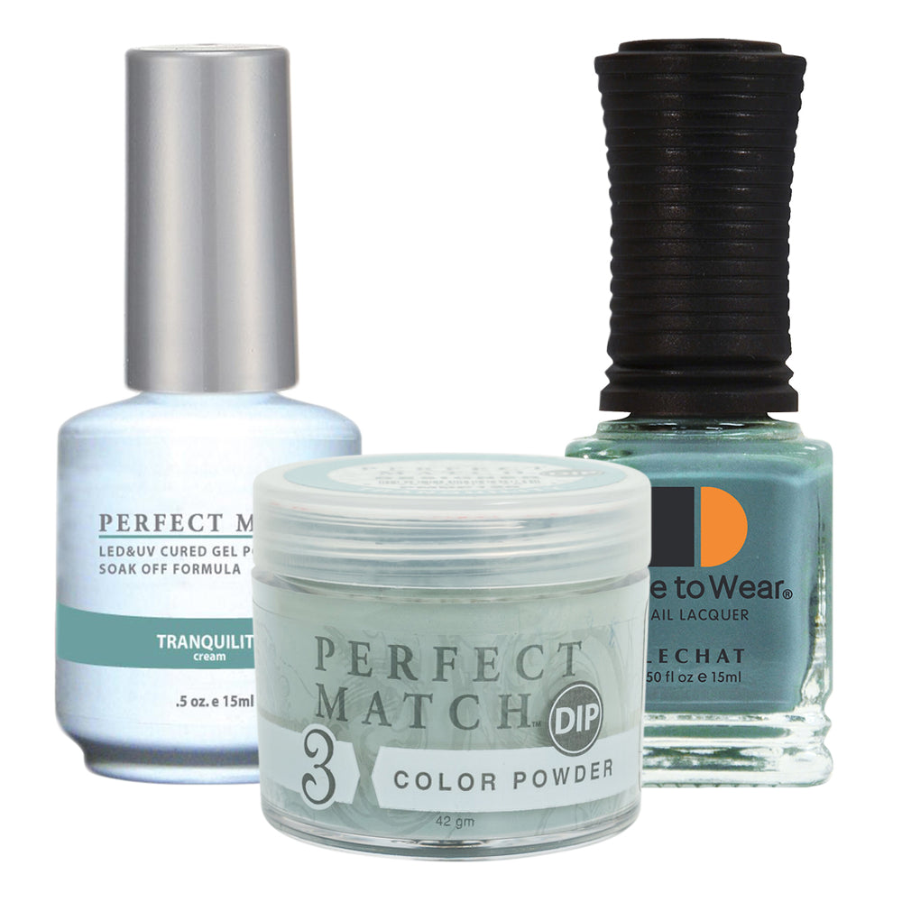 Perfect Match 3in1 Dipping Powder + Gel Polish + Nail Lacquer, PMDP128, Tranquility KK1024