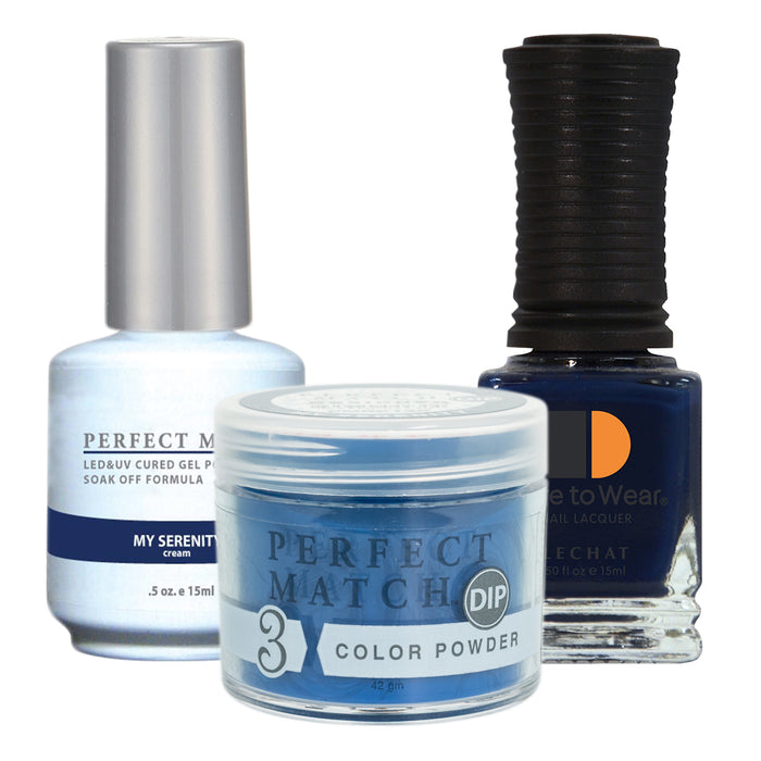 Perfect Match 3in1 Dipping Powder + Gel Polish + Nail Lacquer, PMDP130, My Serenity KK1024