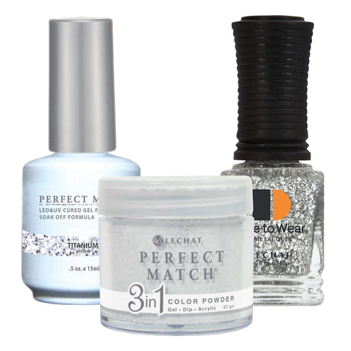 Perfect Match 3in1 Dipping Powder + Gel Polish + Nail Lacquer, PMDP134, Titanium OK1203VD