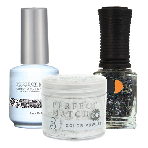 Perfect Match 3in1 Dipping Powder + Gel Polish + Nail Lacquer, PMDP138, Black Tie Affair KK1024