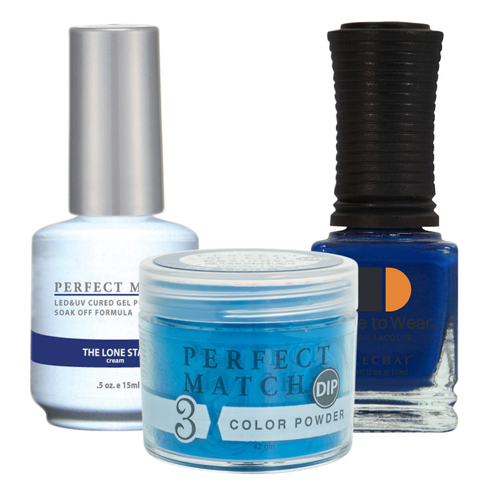Perfect Match 3in1 Dipping Powder + Gel Polish + Nail Lacquer, PMDP139, The Lone Star KK1024