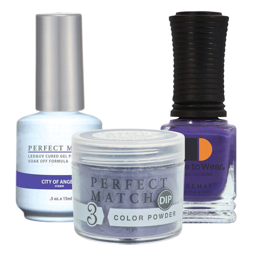 Perfect Match 3in1 Dipping Powder + Gel Polish + Nail Lacquer, PMDP141, City Of Angels KK1024