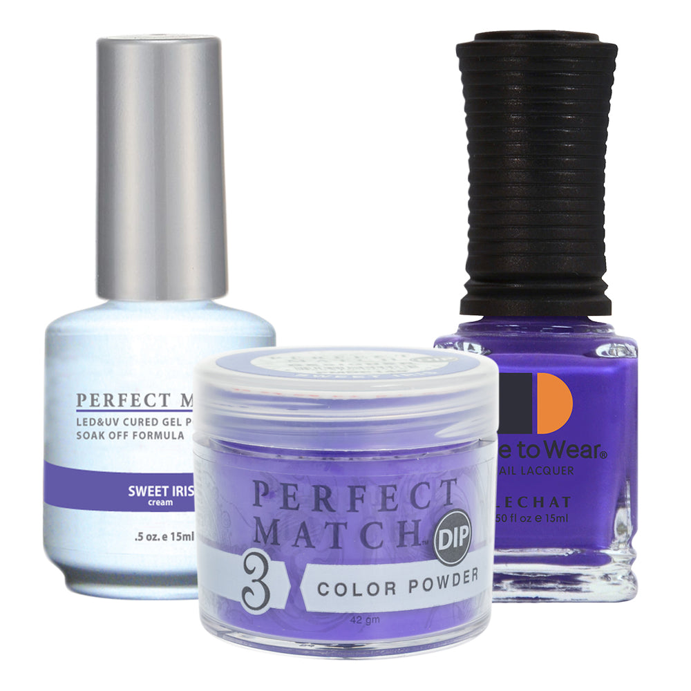 Perfect Match 3in1 Dipping Powder + Gel Polish + Nail Lacquer, PMDP148, Sweet Iris KK1024