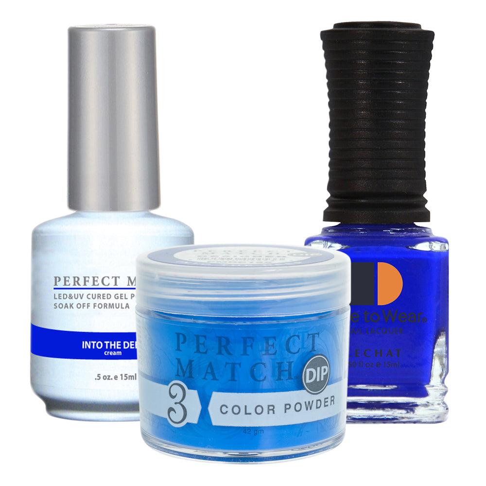 Perfect Match 3in1 Dipping Powder + Gel Polish + Nail Lacquer, PMDP156, Into The Deep KK1024
