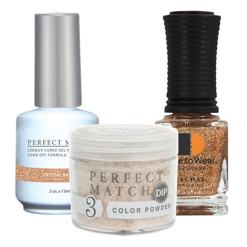 Perfect Match 3in1 Dipping Powder + Gel Polish + Nail Lacquer, PMDP165, Crystal Ball KK1024