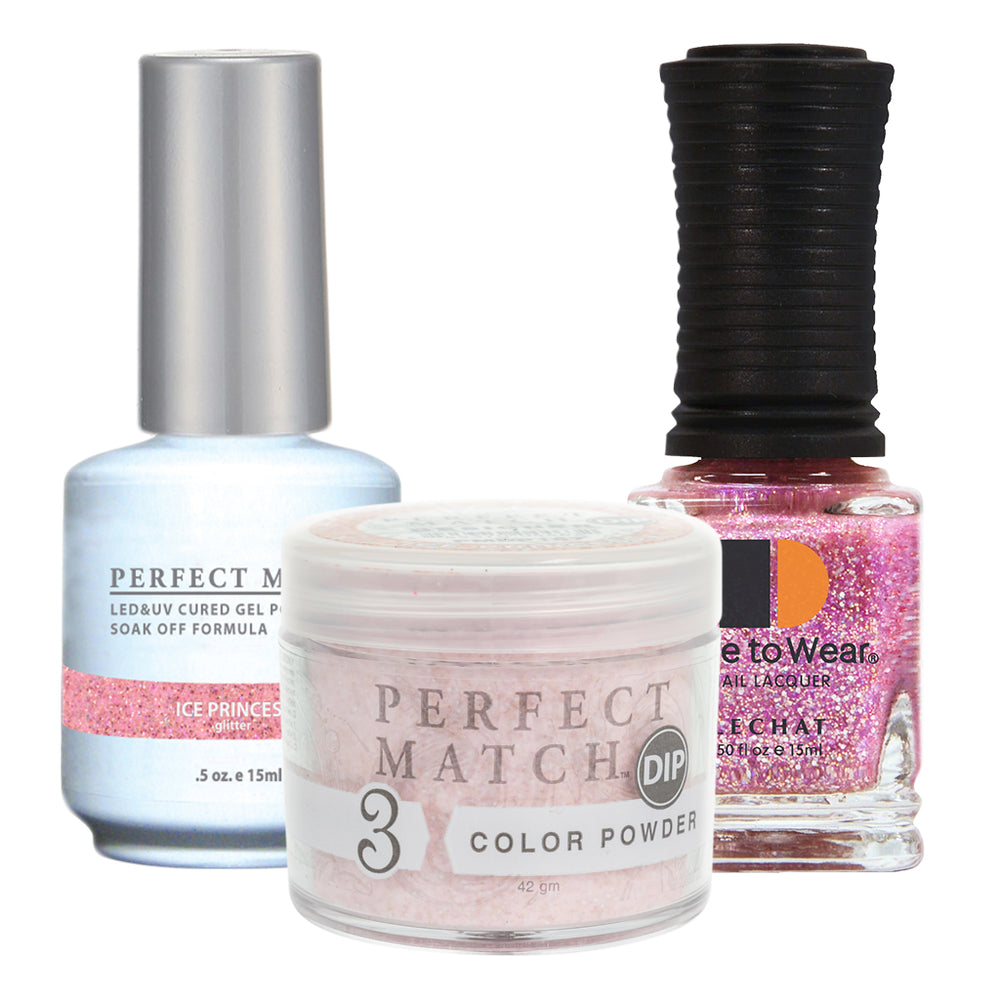 Perfect Match 3in1 Dipping Powder + Gel Polish + Nail Lacquer, PMDP167, Ice Princess KK1024