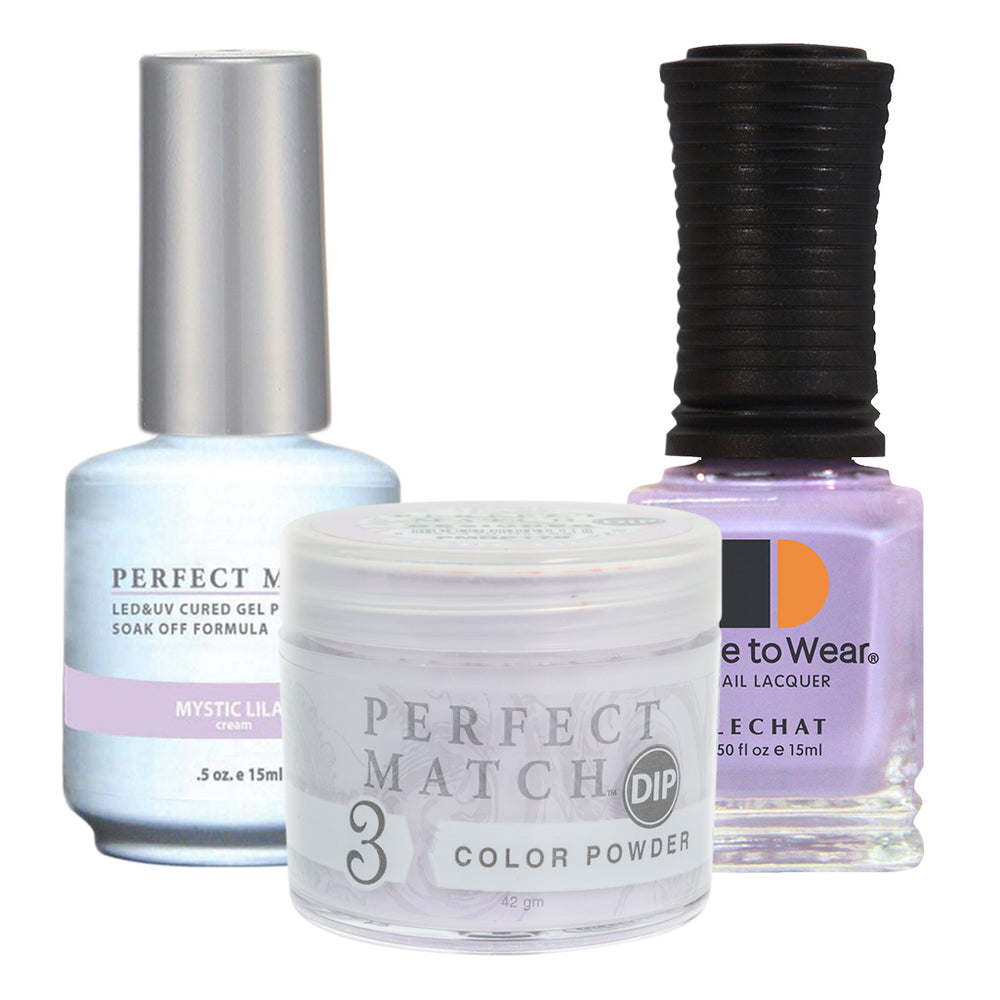 Perfect Match 3in1 Dipping Powder + Gel Polish + Nail Lacquer, PMDP170, Mystic Lilac KK1024