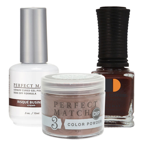 Perfect Match 3in1 Dipping Powder + Gel Polish + Nail Lacquer, PMDP184, Risque' Business KK1024