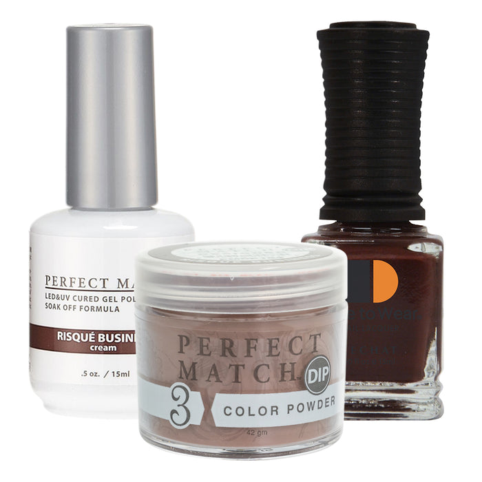 Perfect Match 3in1 Dipping Powder + Gel Polish + Nail Lacquer, PMDP184, Risque' Business KK1024