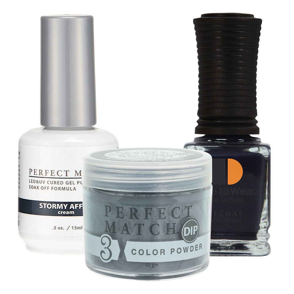 Perfect Match 3in1 Dipping Powder + Gel Polish + Nail Lacquer, PMDP186, Stormy Affair KK1024