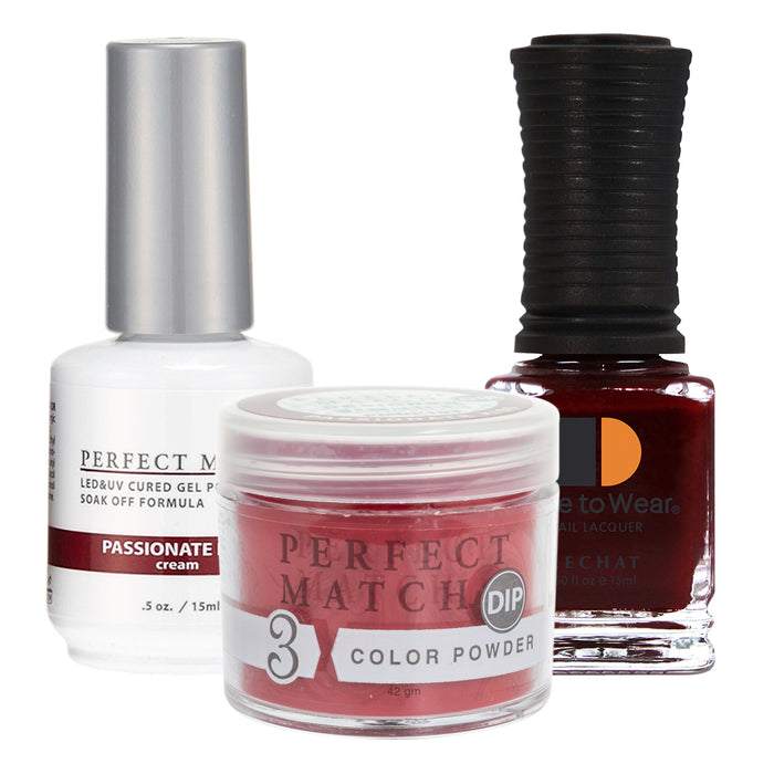 Perfect Match 3in1 Dipping Powder + Gel Polish + Nail Lacquer, PMDP191, Passionate Kiss KK1024