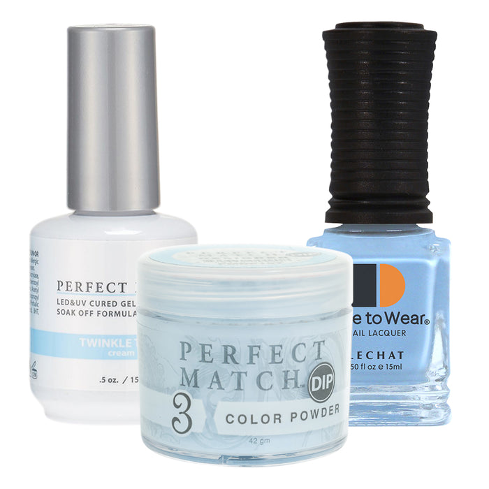 Perfect Match 3in1 Dipping Powder + Gel Polish + Nail Lacquer, PMDP197, Twinkle Toes KK1024