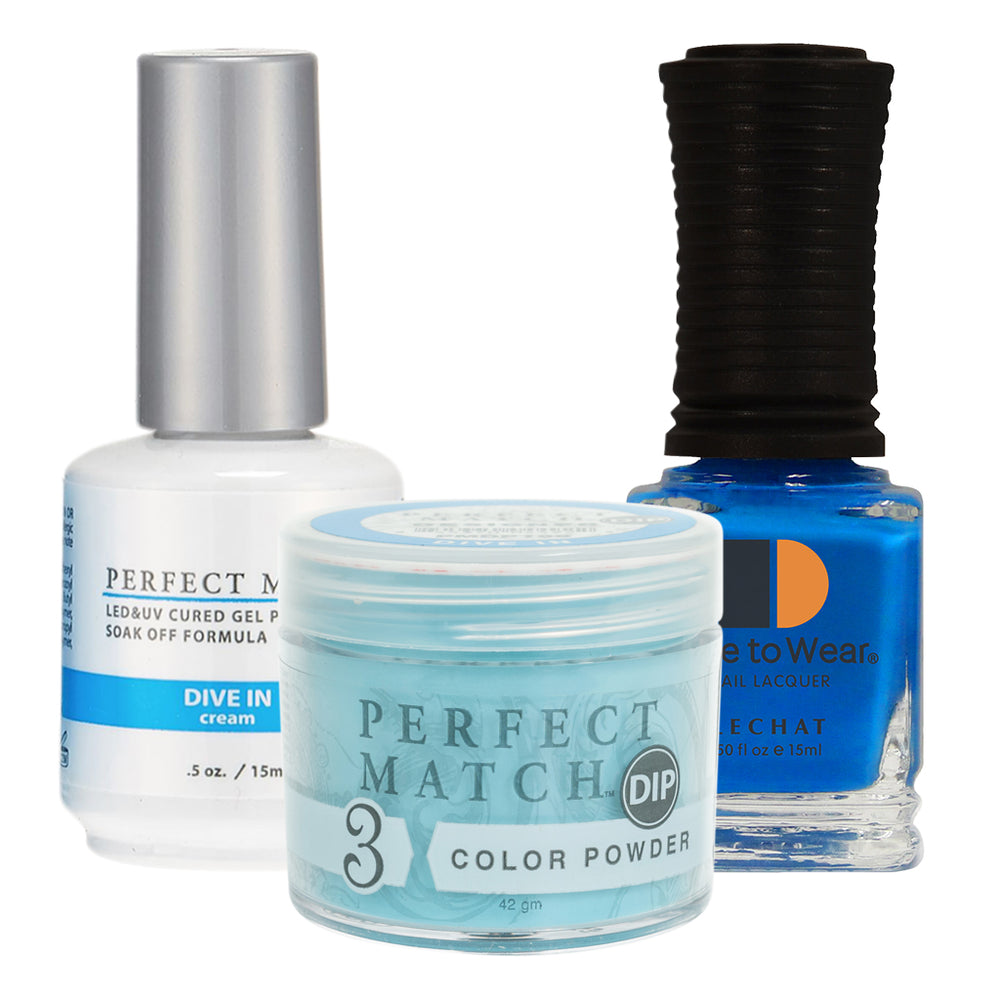 Perfect Match 3in1 Dipping Powder + Gel Polish + Nail Lacquer, PMDP199, Dive In KK1024