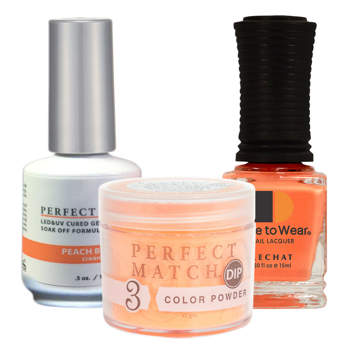 Perfect Match 3in1 Dipping Powder + Gel Polish + Nail Lacquer, PMDP202, Peach Blast  KK1024