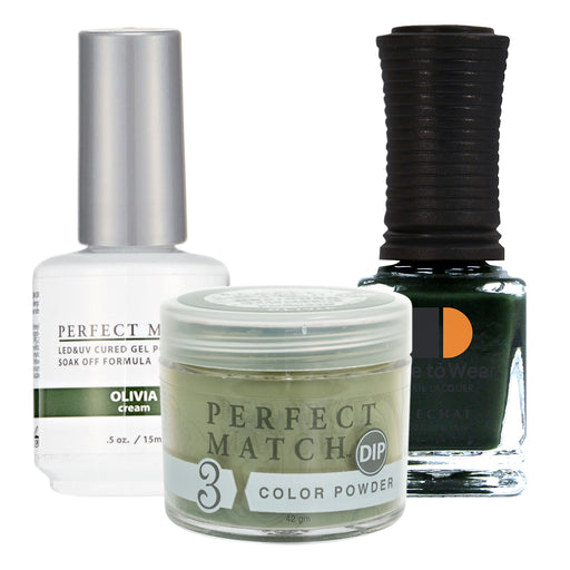 Perfect Match 3in1 Dipping Powder + Gel Polish + Nail Lacquer, PMDP210, Olivia KK1024