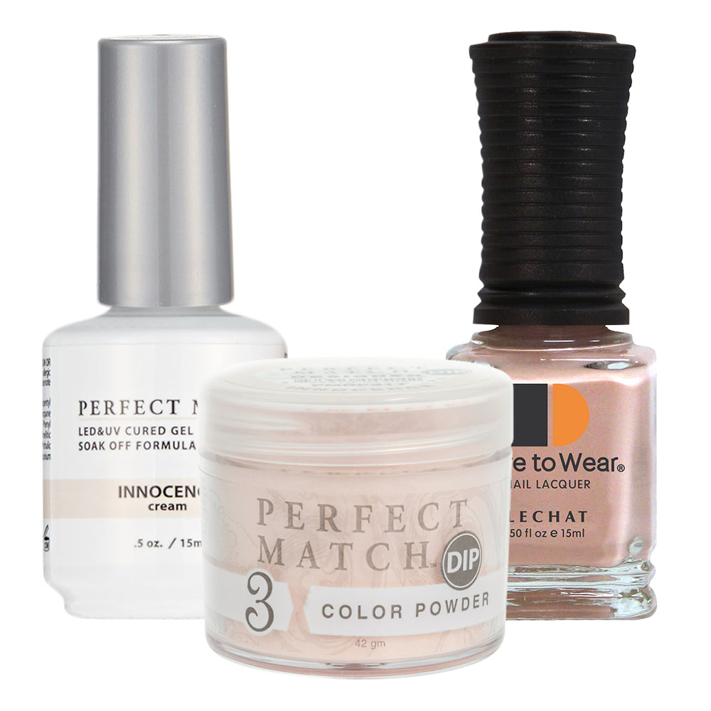 Perfect Match 3in1 Dipping Powder + Gel Polish + Nail Lacquer, PMDP211, Innocence KK1024