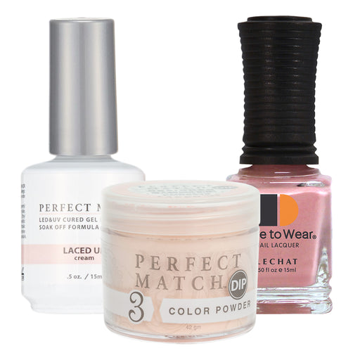 Perfect Match 3in1 Dipping Powder + Gel Polish + Nail Lacquer, PMDP212, Laced Up KK1024