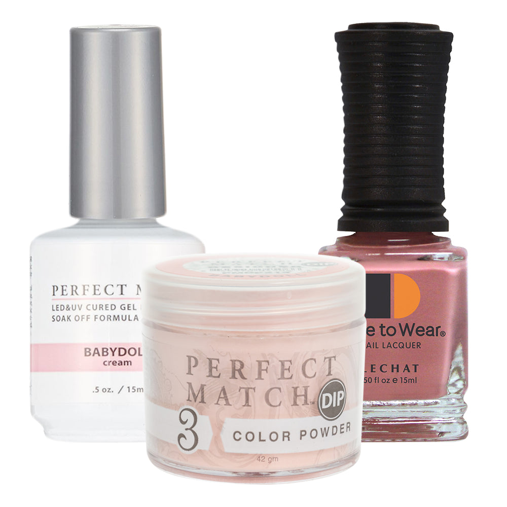 Perfect Match 3in1 Dipping Powder + Gel Polish + Nail Lacquer, PMDP213, Babydoll KK1024