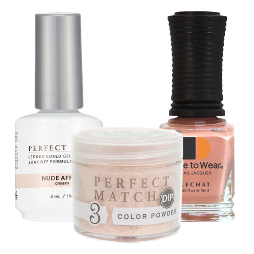 Perfect Match 3in1 Dipping Powder + Gel Polish + Nail Lacquer, PMDP214, Nude Affair KK1024