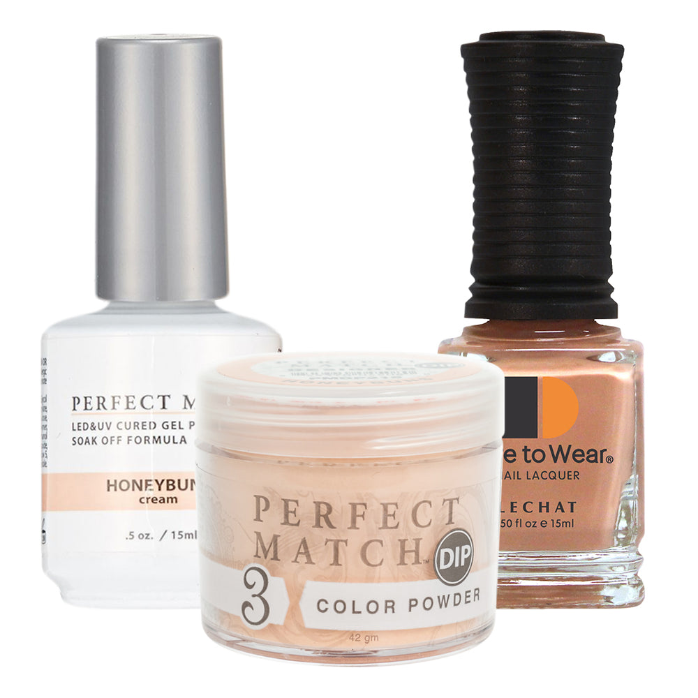 Perfect Match 3in1 Dipping Powder + Gel Polish + Nail Lacquer, PMDP215, Honeybuns KK1024