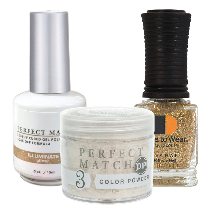 Perfect Match 3in1 Dipping Powder + Gel Polish + Nail Lacquer, PMDP218, Illuminate KK1024