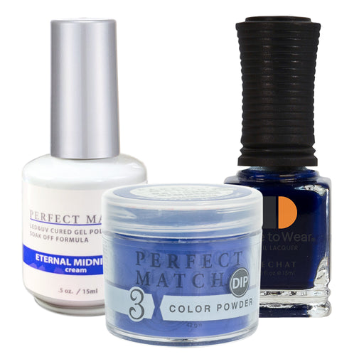 Perfect Match 3in1 Dipping Powder + Gel Polish + Nail Lacquer, PMDP222, Eternal Midnight KK1024