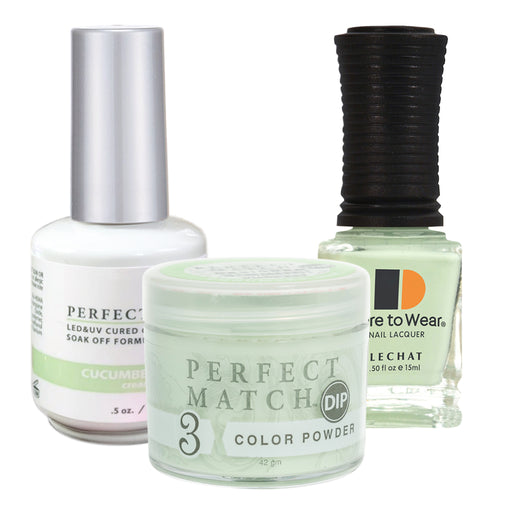 Perfect Match 3in1 Dipping Powder + Gel Polish + Nail Lacquer, PMDP227, Cucumber Mint KK1024