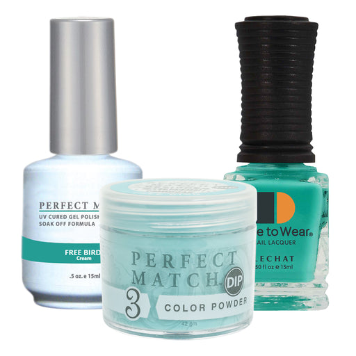 Perfect Match 3in1 Dipping Powder + Gel Polish + Nail Lacquer, PMDP232, Free Bird KK1024