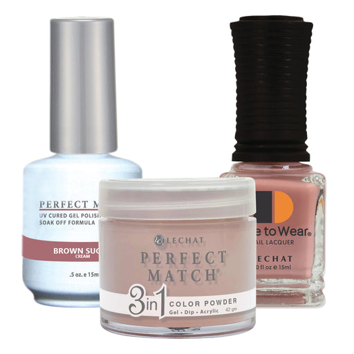 Perfect Match 3in1 Dipping Powder + Gel Polish + Nail Lacquer, PMDP236, Brown Sugar OK1203VD