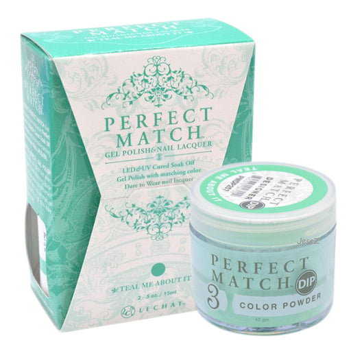 Perfect Match 3in1 Dipping Powder + Gel Polish + Nail Lacquer, PMDP257, Colorful Moments Collection, Teal Me About It OK0620VD