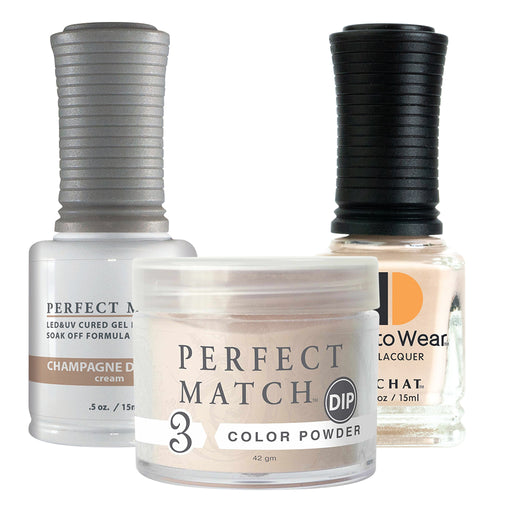 Perfect Match 3in1 Dipping Powder + Gel Polish + Nail Lacquer, PMDP262, Champagne Dreams OK1203VD