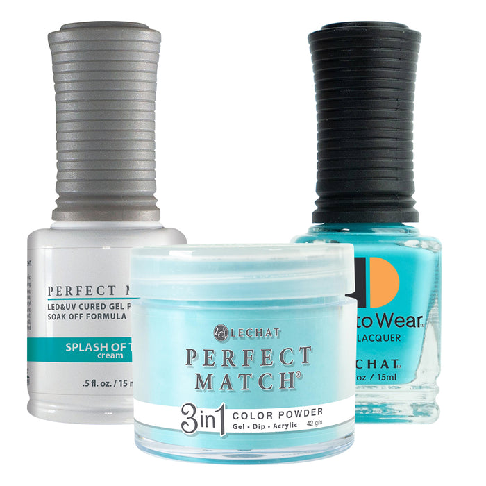 Perfect Match 3in1 Dipping Powder + Gel Polish + Nail Lacquer, PMDP265, Splash Of Teal OK1203VD