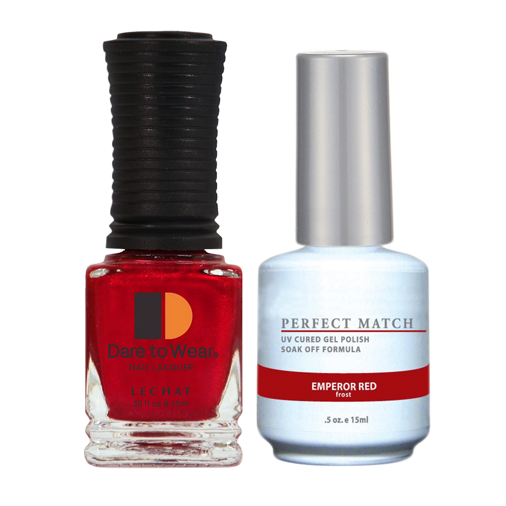 LeChat Perfect Match Nail Lacquer And Gel Polish, PMS003, Emperor Red, 0.5oz BB KK0823
