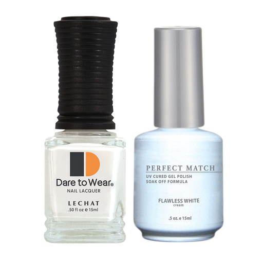 LeChat Perfect Match Nail Lacquer And Gel Polish, PMS007, Flawless White, 0.5oz BB KK1213