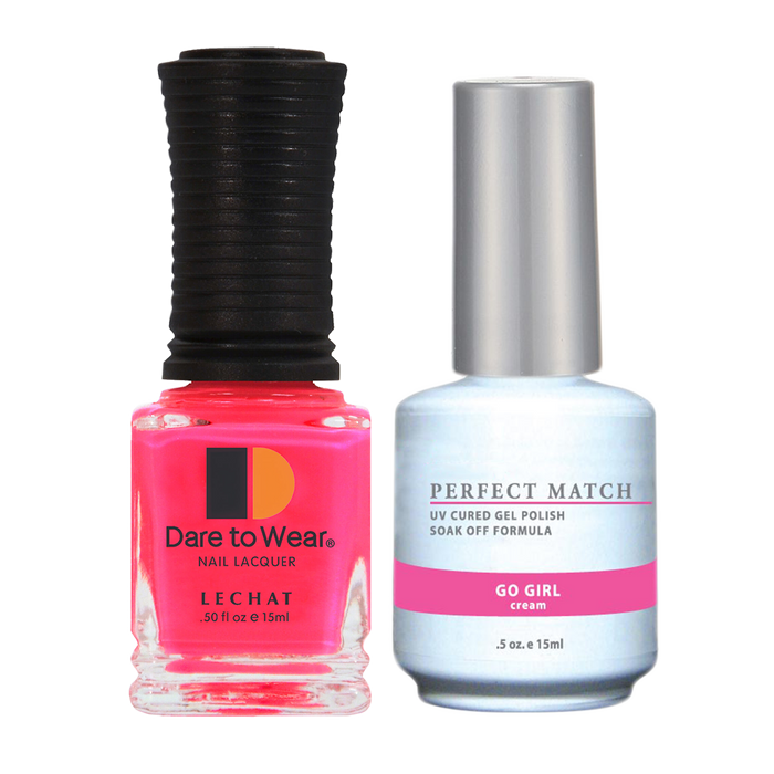 LeChat Perfect Match Nail Lacquer And Gel Polish, PMS037, Go Girl, 0.5oz BB KK0823