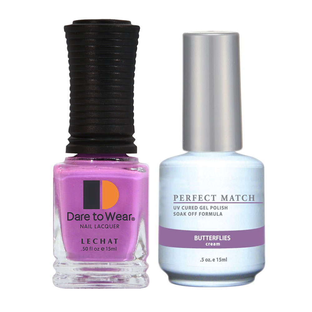 LeChat Perfect Match Nail Lacquer And Gel Polish, PMS048, Butterflies, 0.5oz BB KK0823