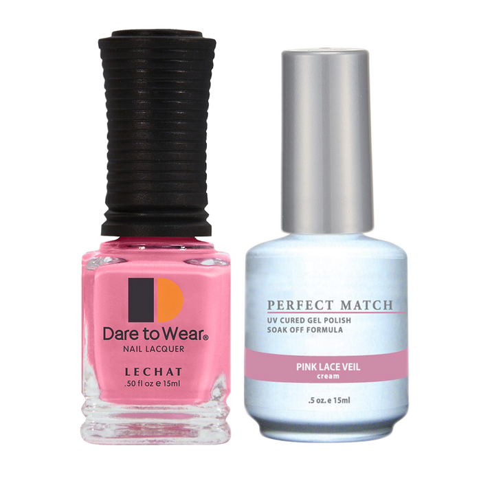 Perfect Match 3in1 Dipping Powder + Gel Polish + Nail Lacquer, PMDP049, Pink Lace Veil KK1024