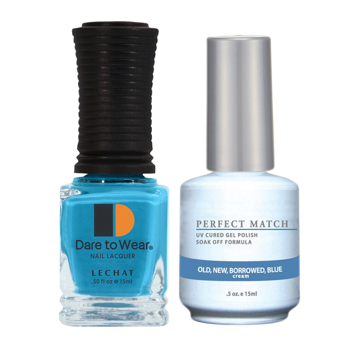 LeChat Perfect Match Nail Lacquer And Gel Polish, PMS051, Old New Borrowed Blue, 0.5oz BB KK0823