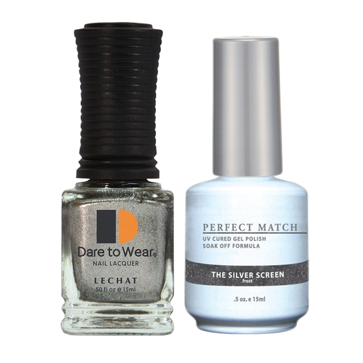 LeChat Perfect Match Nail Lacquer And Gel Polish, PMS080, The Silver Screen, 0.5oz BB KK0823